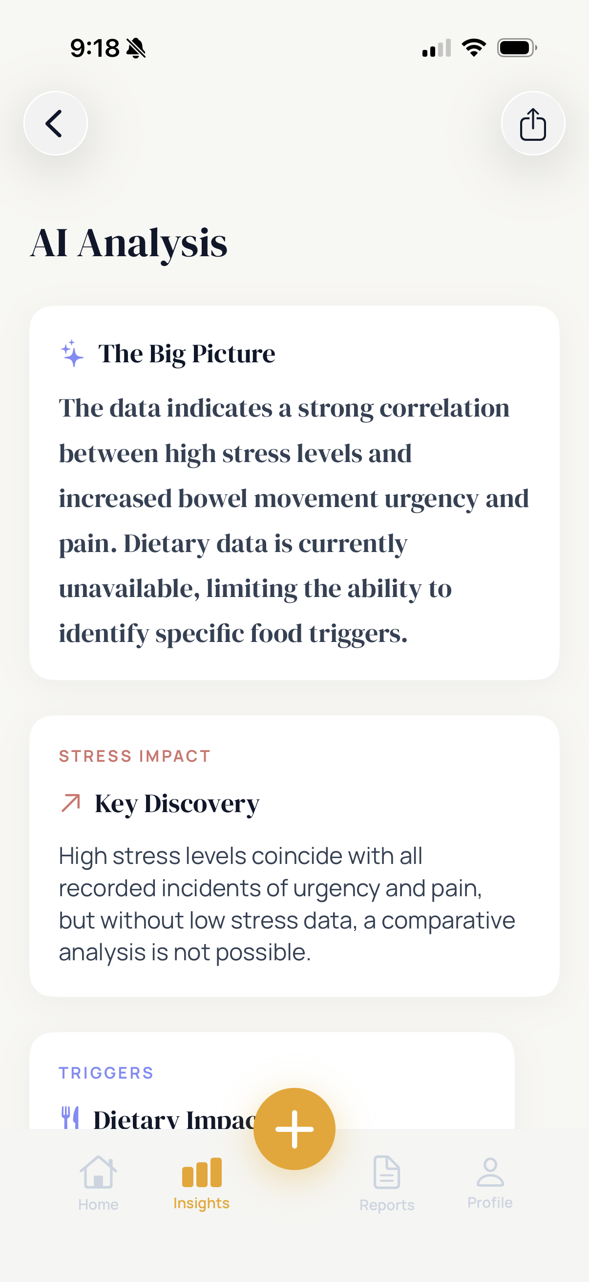 AI-powered food trigger analysis